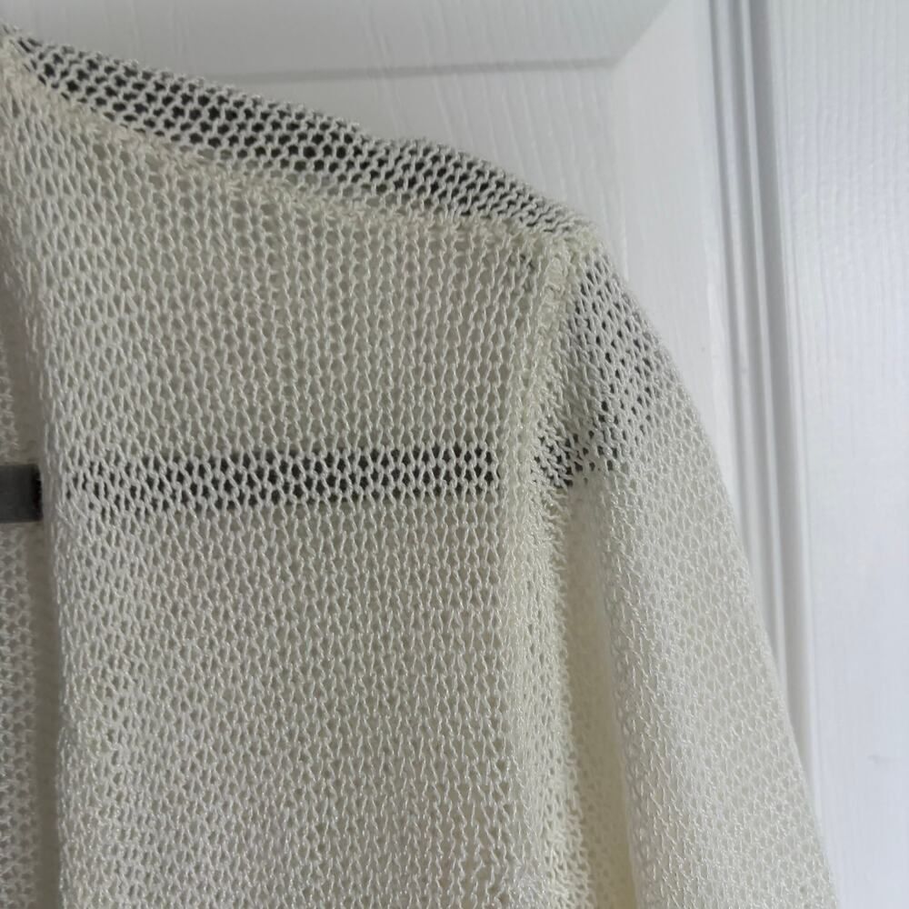 Skye's the Limit Knit Open Front Cardigan White XL - Picture 4 of 12
